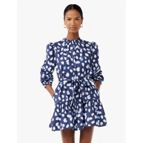 Scoop Dresses & Skirts - Scoop Moc Neck Tiered Mini Dress Belted Womens Size XL 12-14 (293)